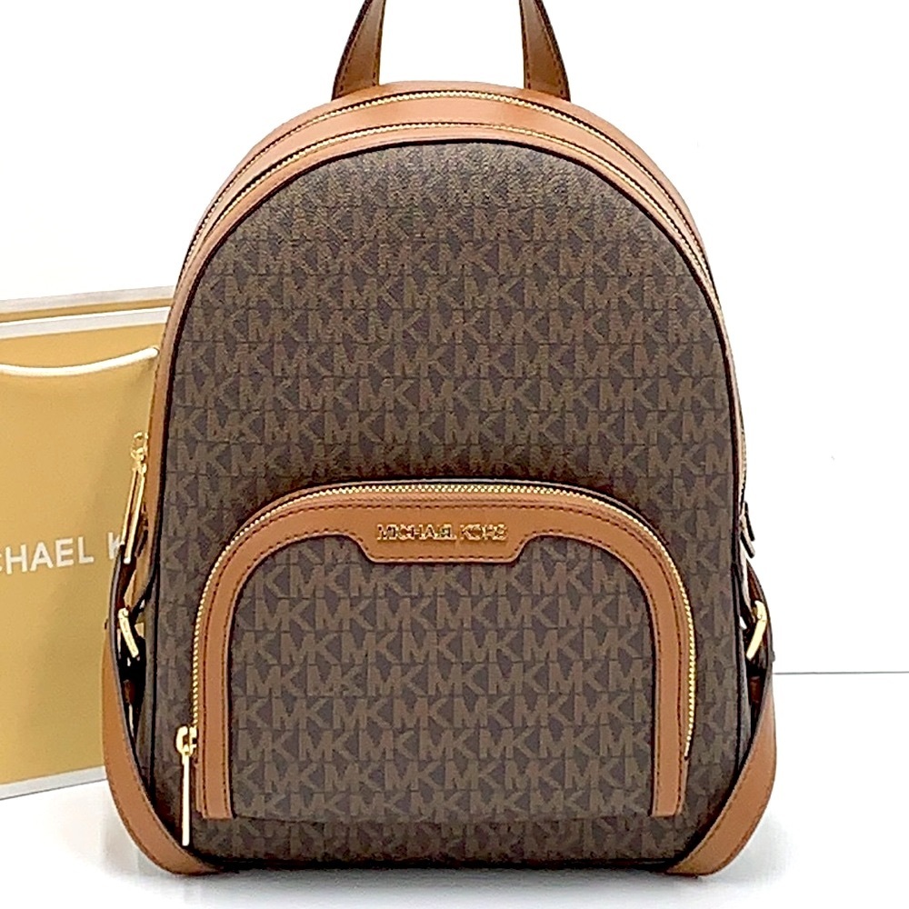 MICHAEL KORS JAYCEE MEDIUM BACKPACK BROWN SIGNATURE COLOR - Picture 2 of 16